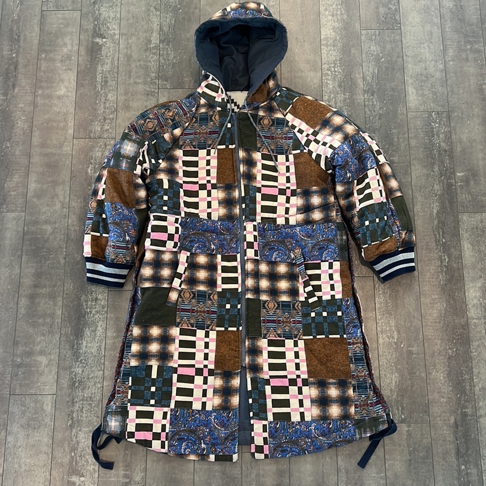 Free People Multicolor Patchwork Coat NWT - Picture 3 of 16